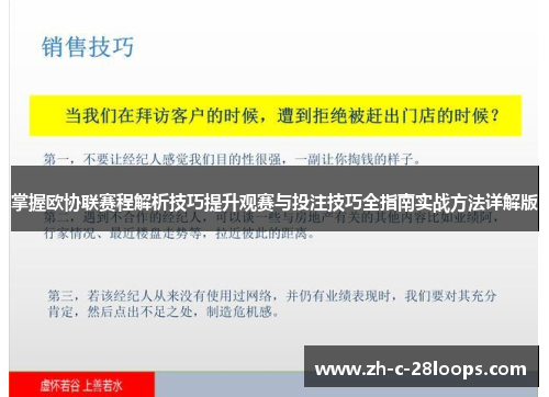 掌握欧协联赛程解析技巧提升观赛与投注技巧全指南实战方法详解版